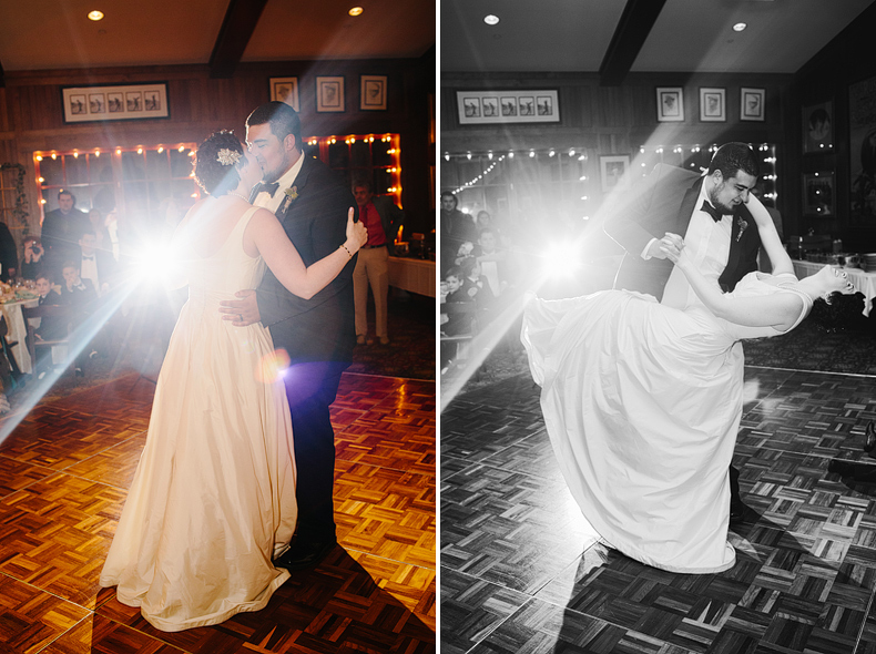 Jaime and David dipped during their first dance.