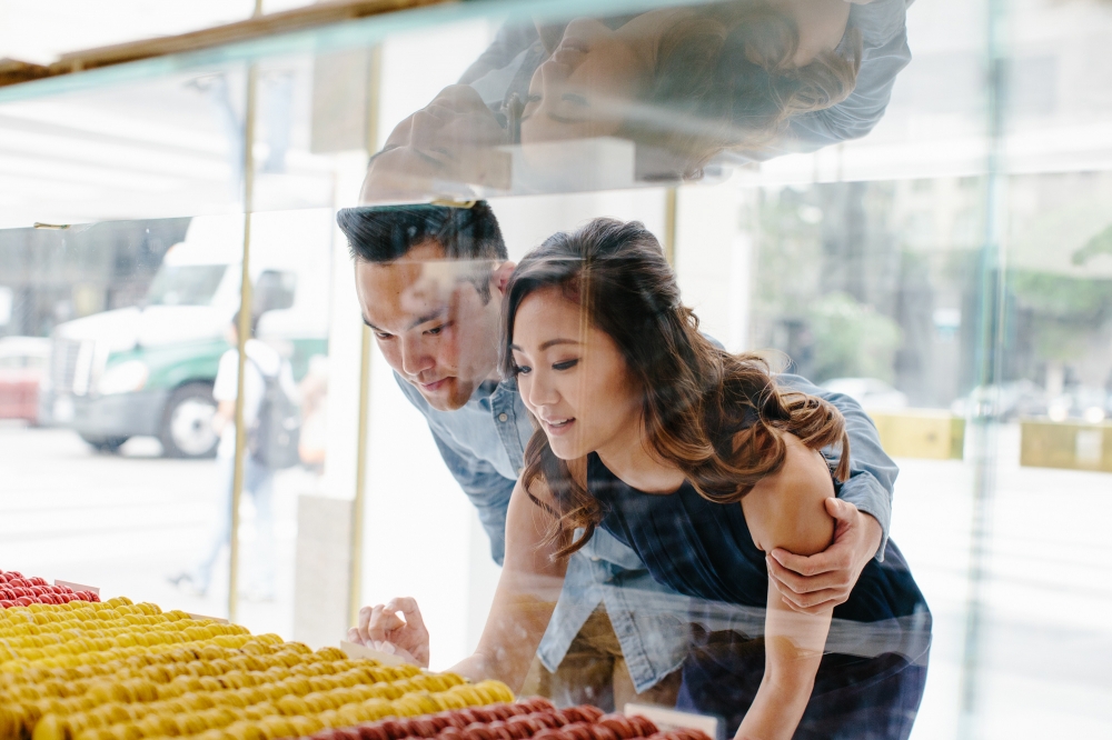 Los Angeles Engagement session at Bottega Louie and The Perch