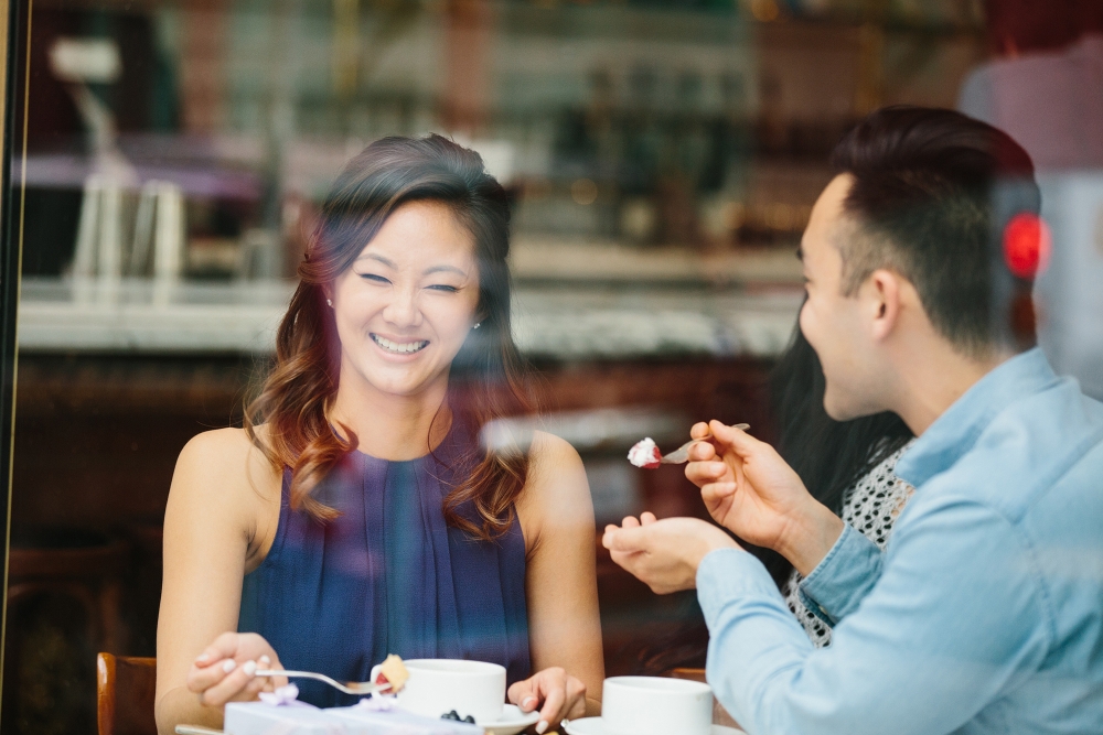 Los Angeles Engagement session at Bottega Louie and The Perch