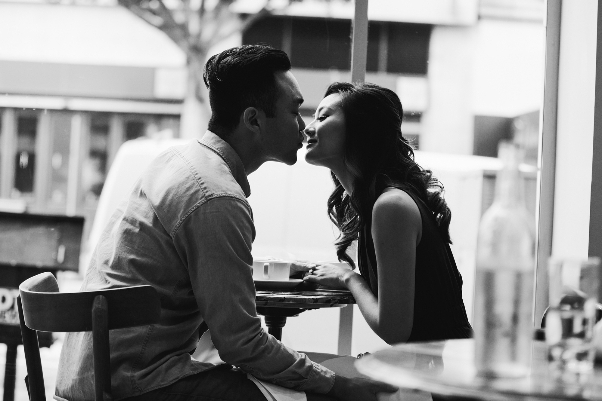 Los Angeles Engagement session at Bottega Louie and The Perch