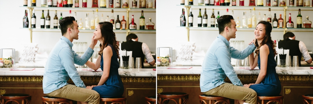 Los Angeles Engagement session at Bottega Louie and The Perch