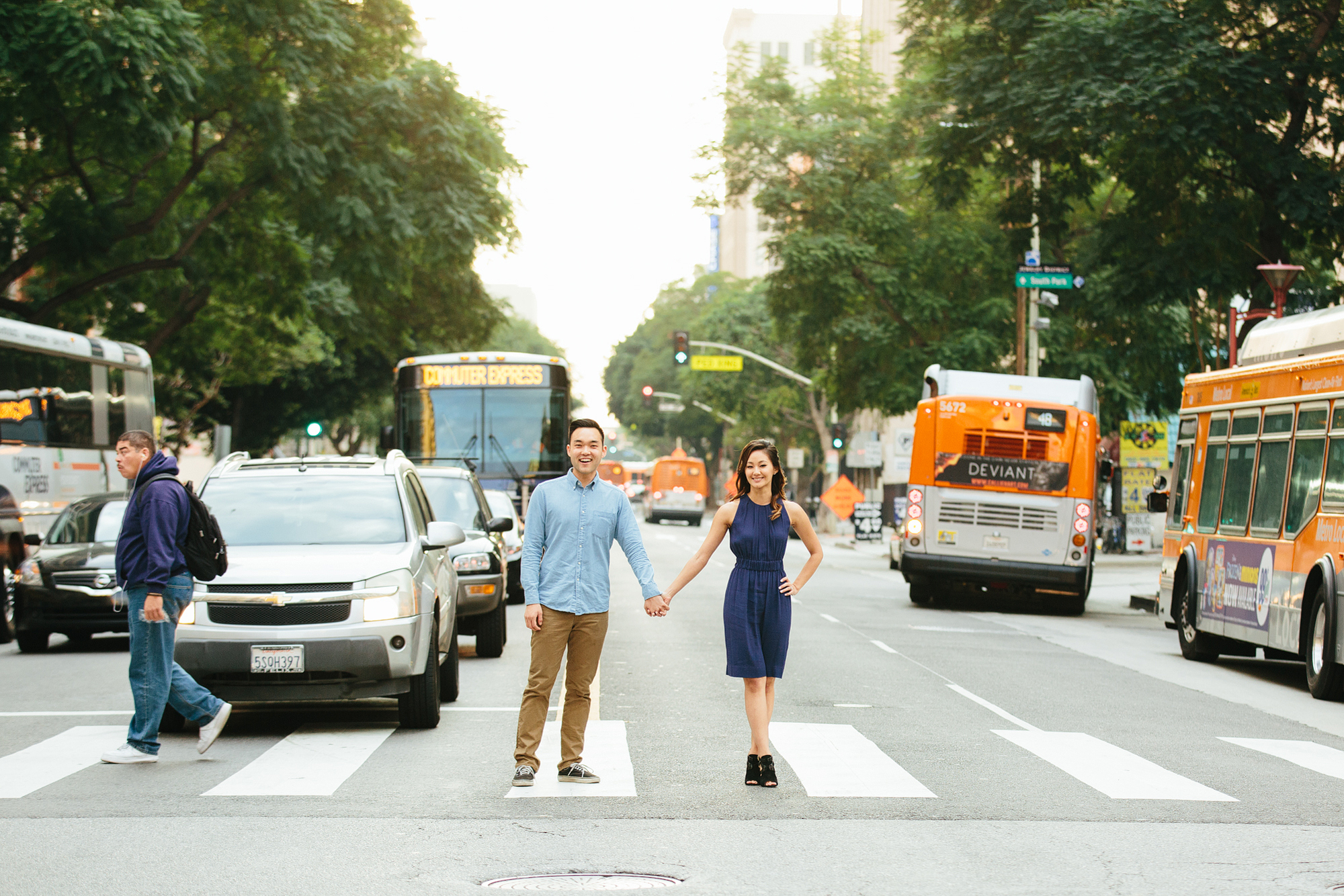 Los Angeles Engagement session at Bottega Louie and The Perch