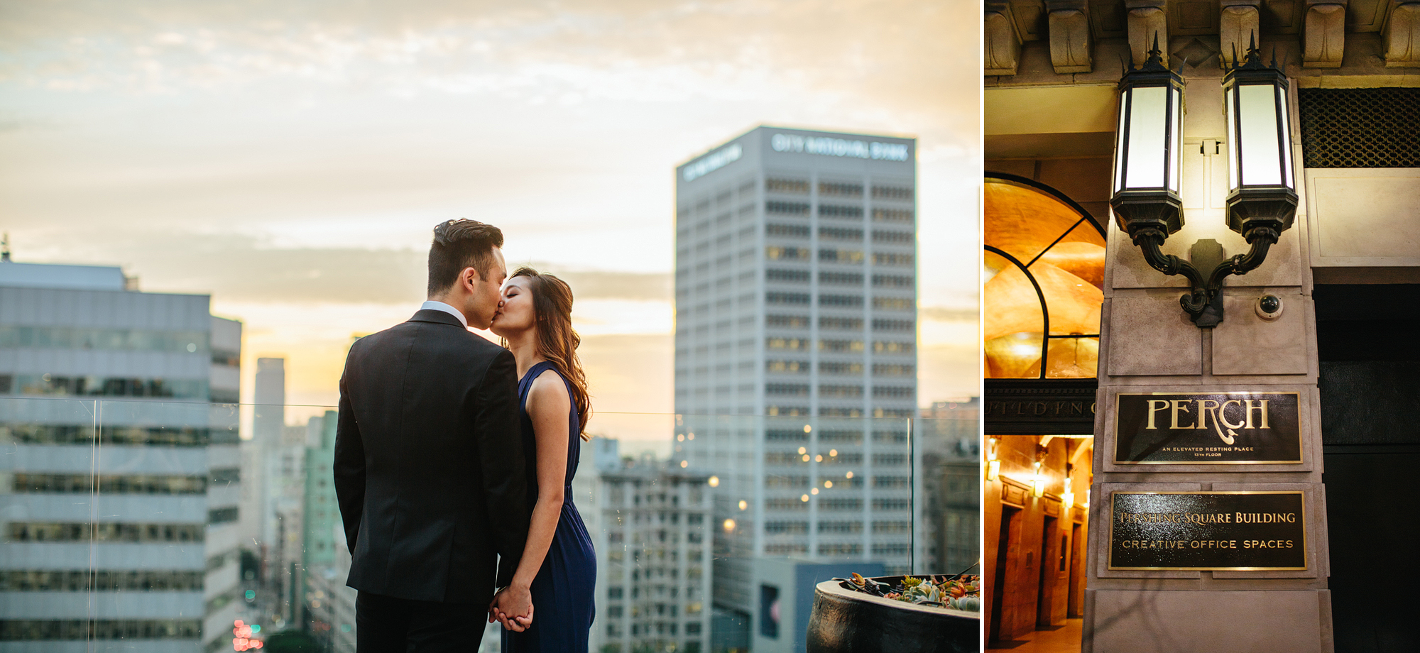 Los Angeles Engagement session at Bottega Louie and The Perch