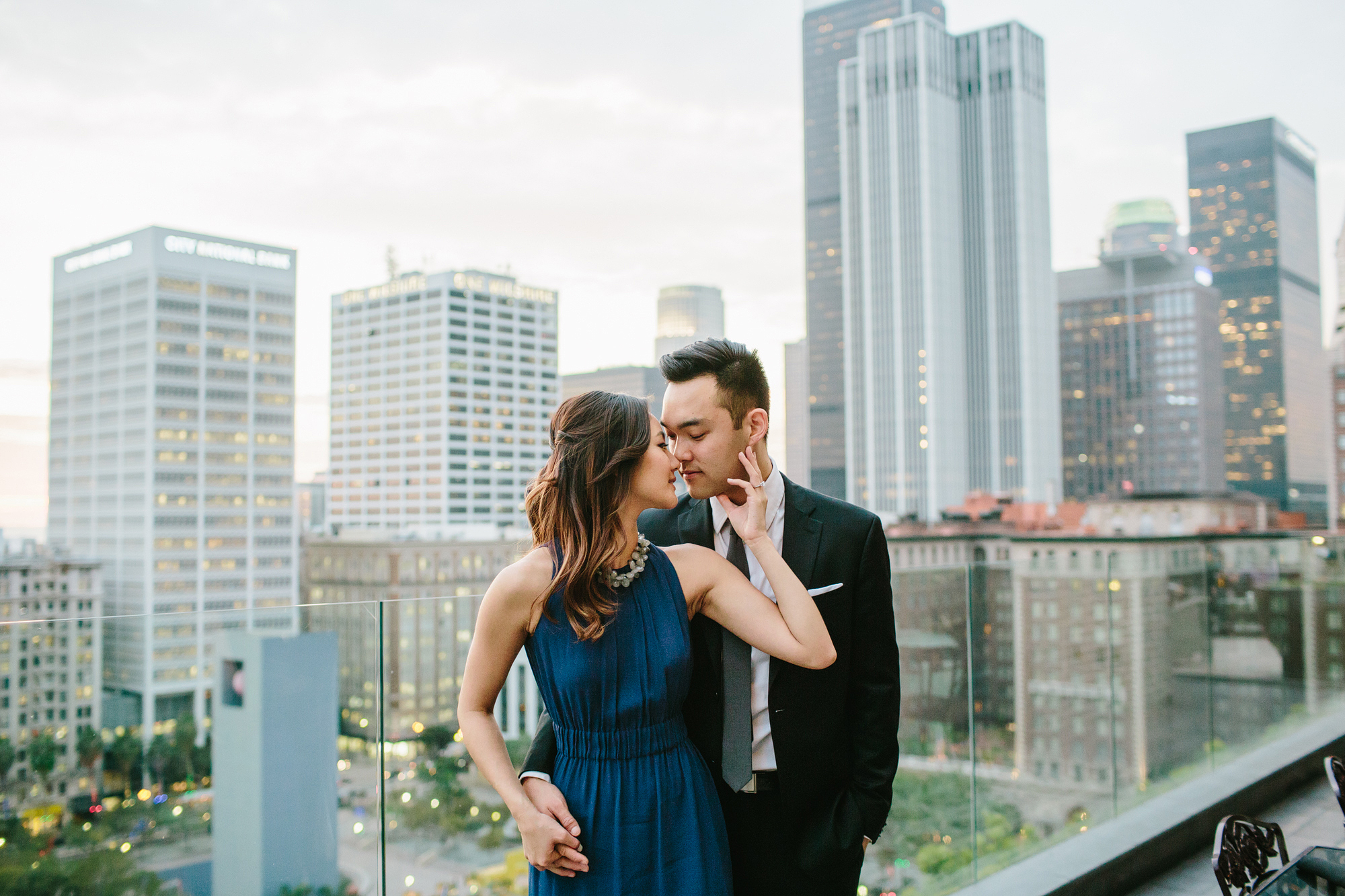 Los Angeles Engagement session at Bottega Louie and The Perch