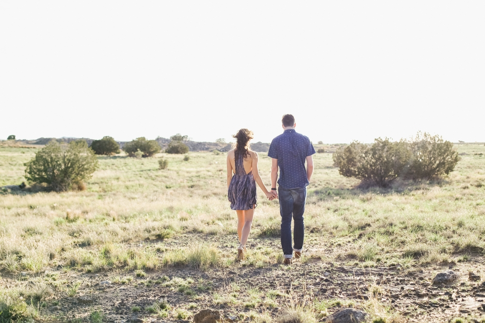 Jordan and Riley walking in the desert. 