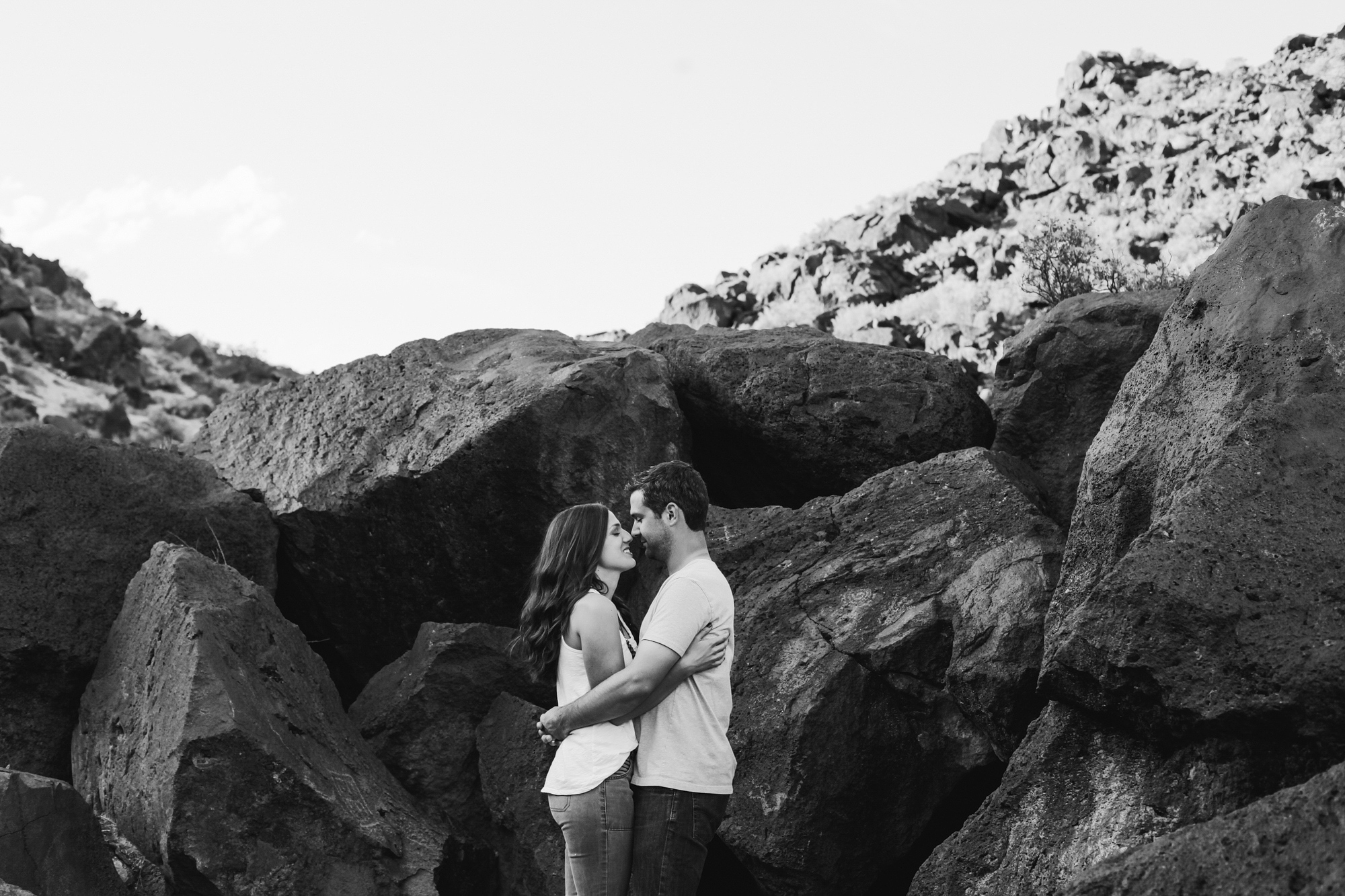 This is a photo of Lesley and Matt with some volcanic rock.