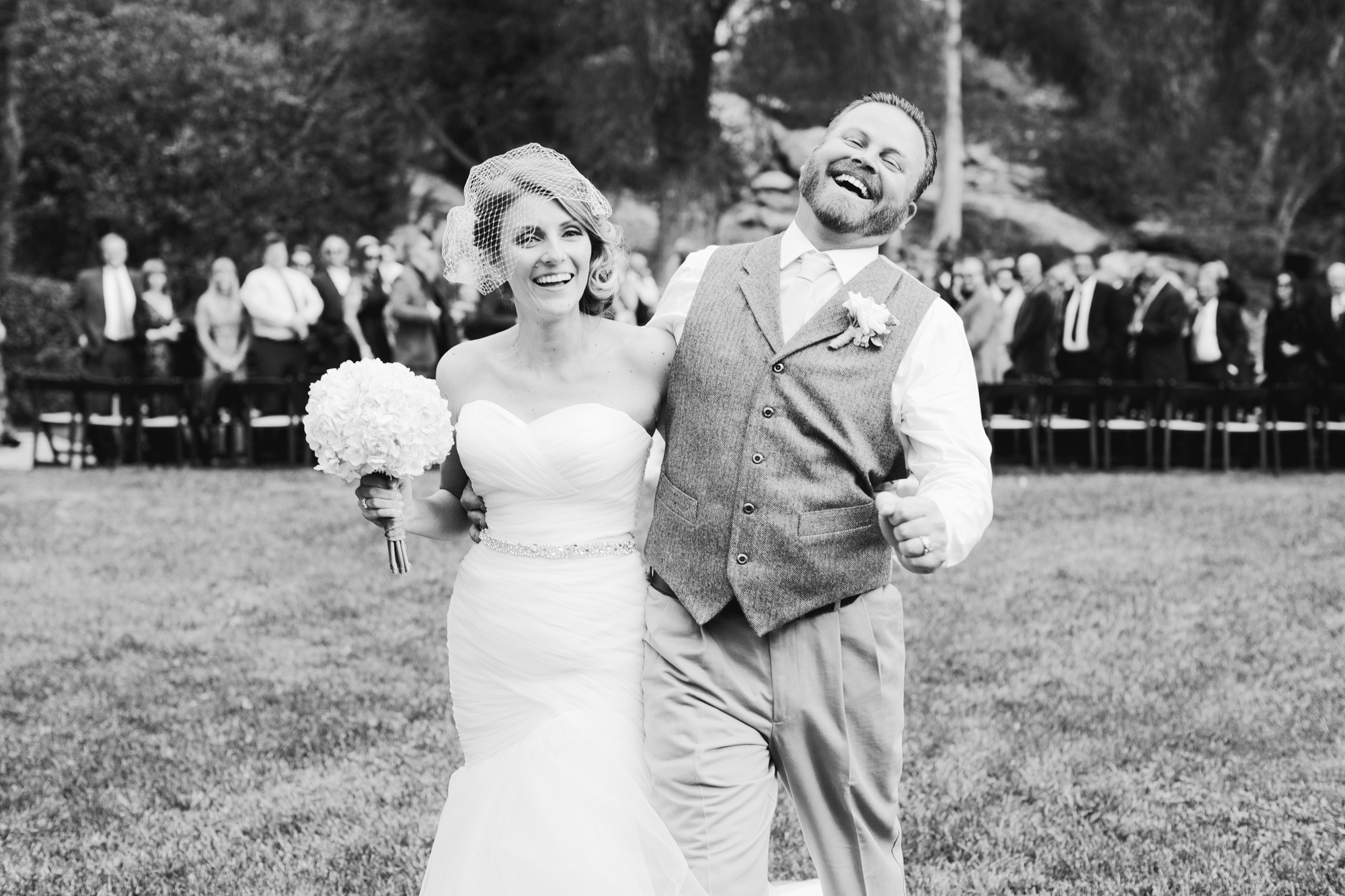 The bride and groom looked very happy after the ceremony. 