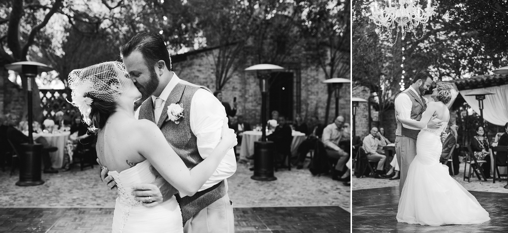 The couple kissed during the first dance. 