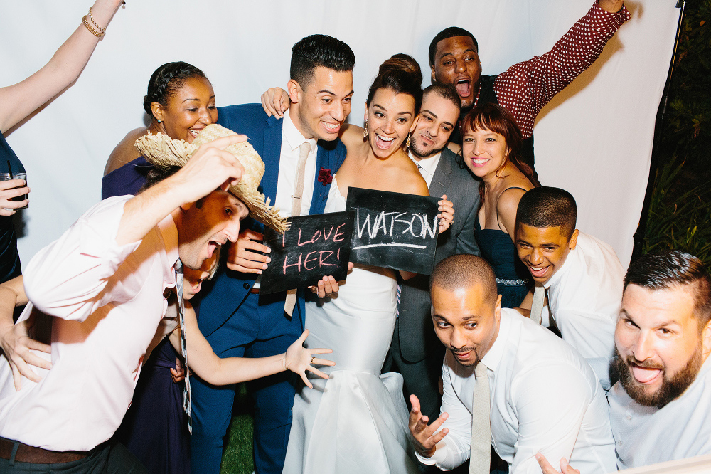 Christina and Mike had a photobooth at their wedding reception. 