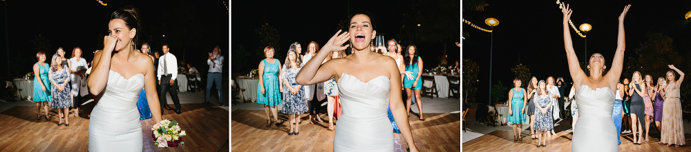 Here are photos of Christina tossing her bouquet. 