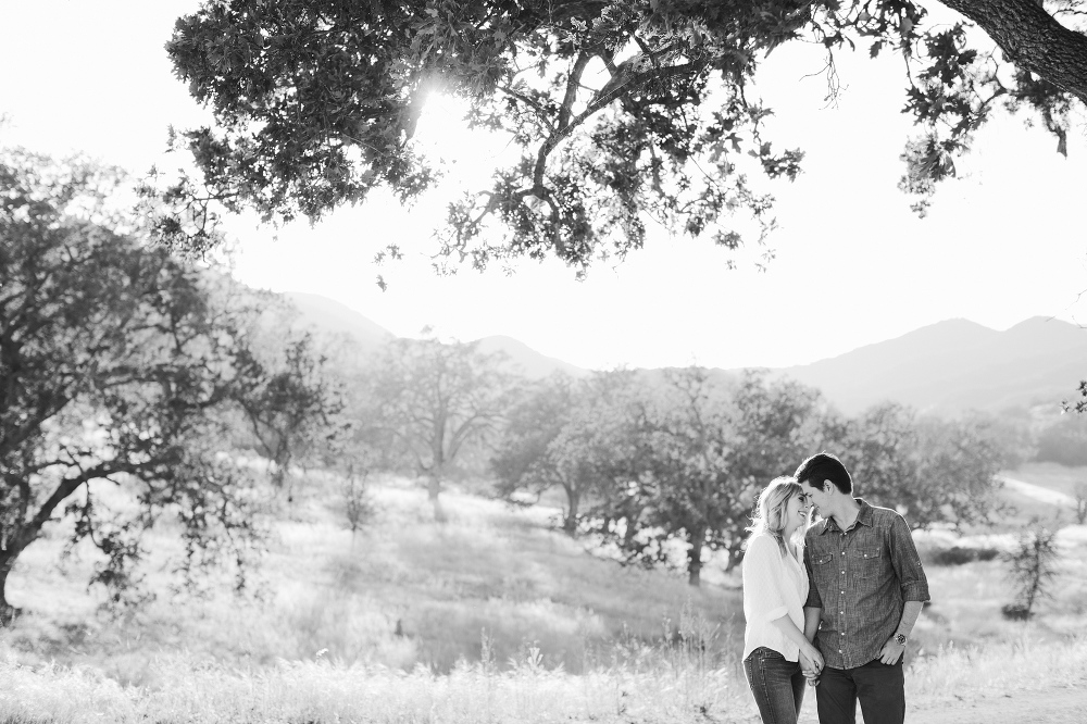 This is a black and white photo of Lauren and Alex. 