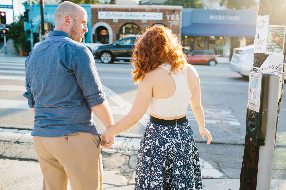 Afton and Jesse walking in Silverlake. 