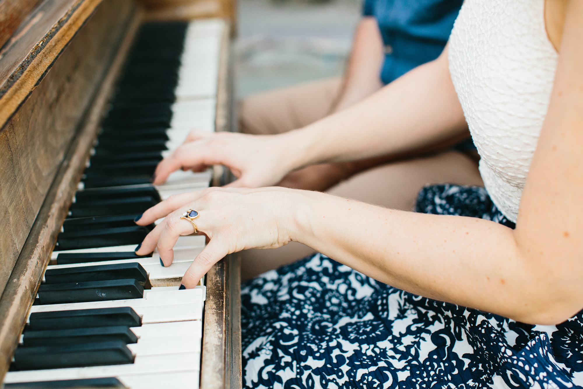 Afton playing the piano. 