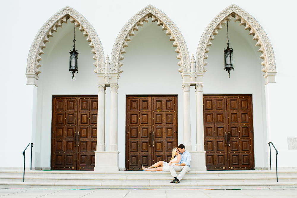 Alyssa and James outside the chapel. 