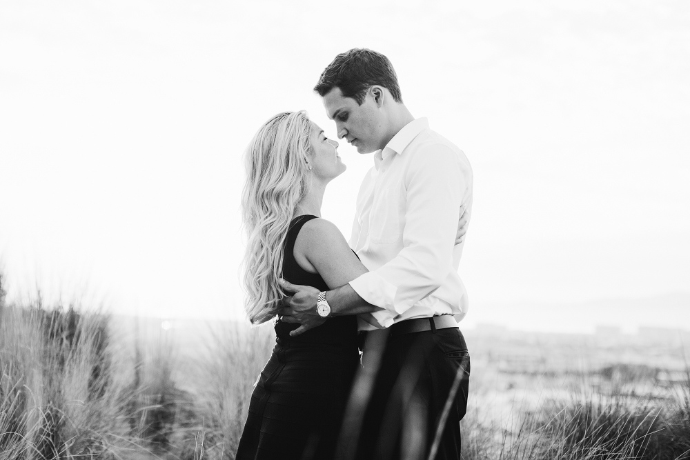 A black and white photo of the couple. 