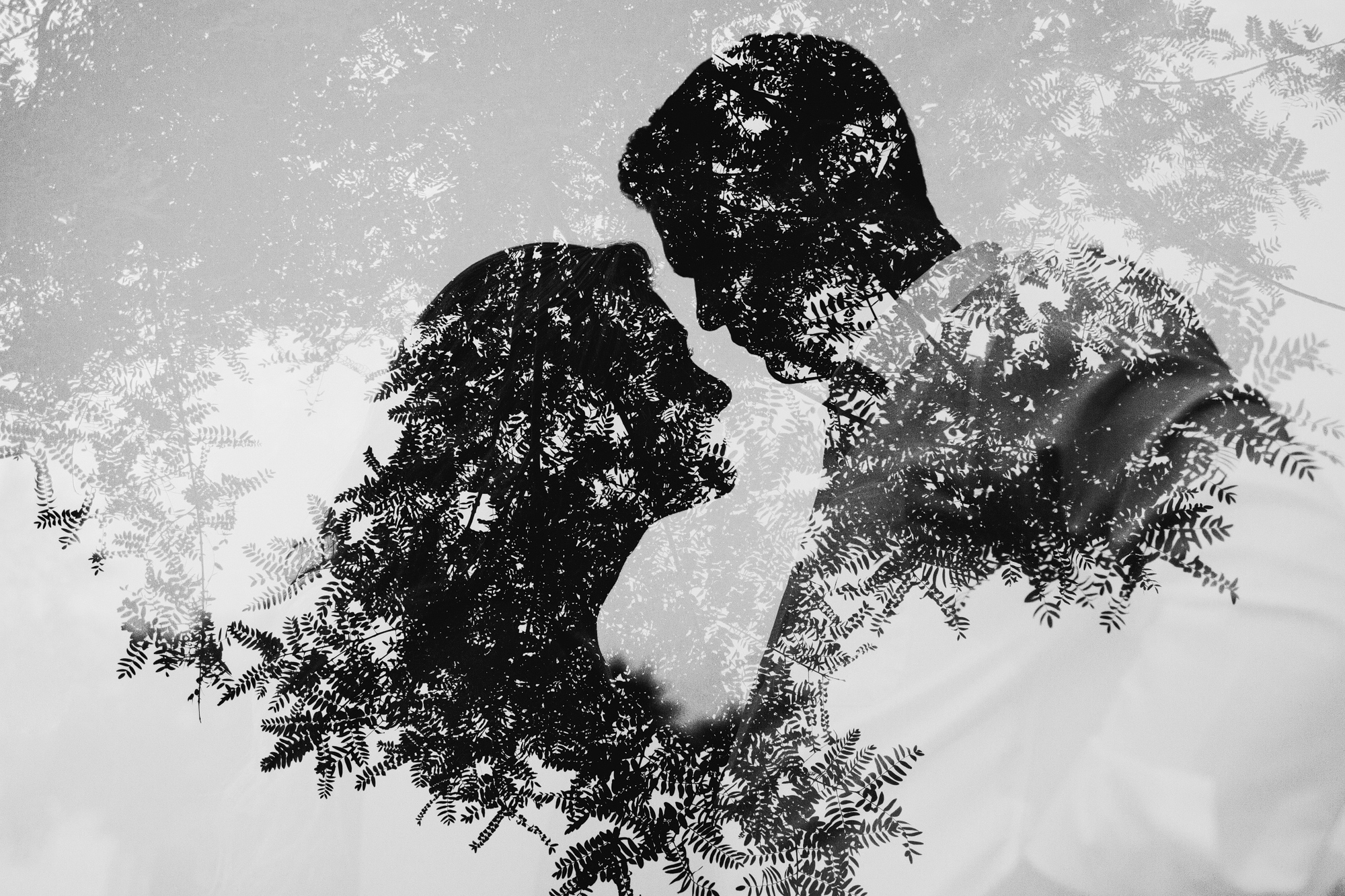 A creative photo of the couple. 