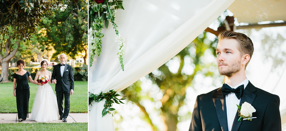 Karl watching Laura walk down the aisle. 