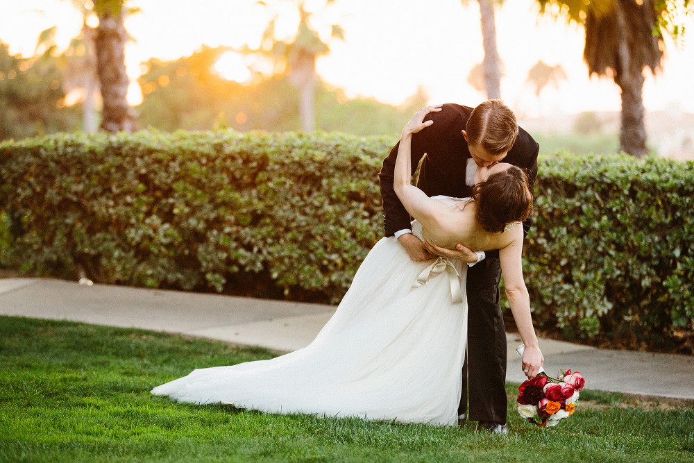 A romantic photo of Karl dipping Laura. 