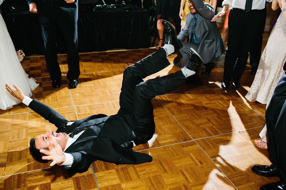 A guest dancing during the reception. 