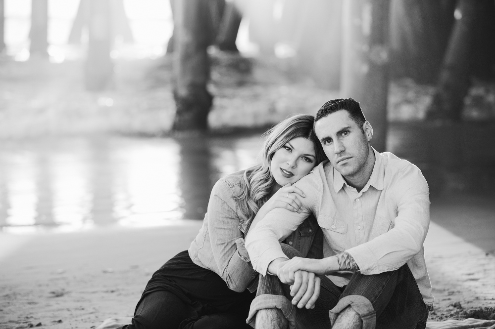 A beautiful black and white photo of the couple. 