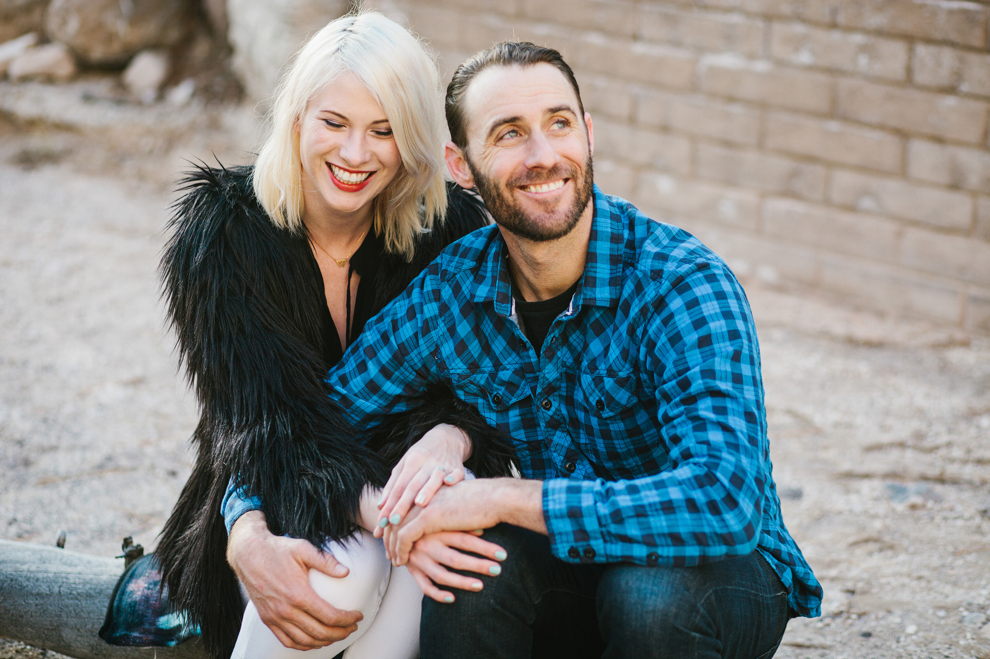 Julia laughing during the engagement session. 