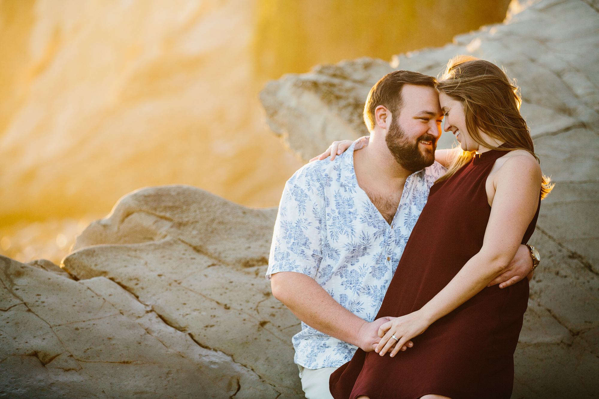 A beautiful sunset portrait of the couple. 